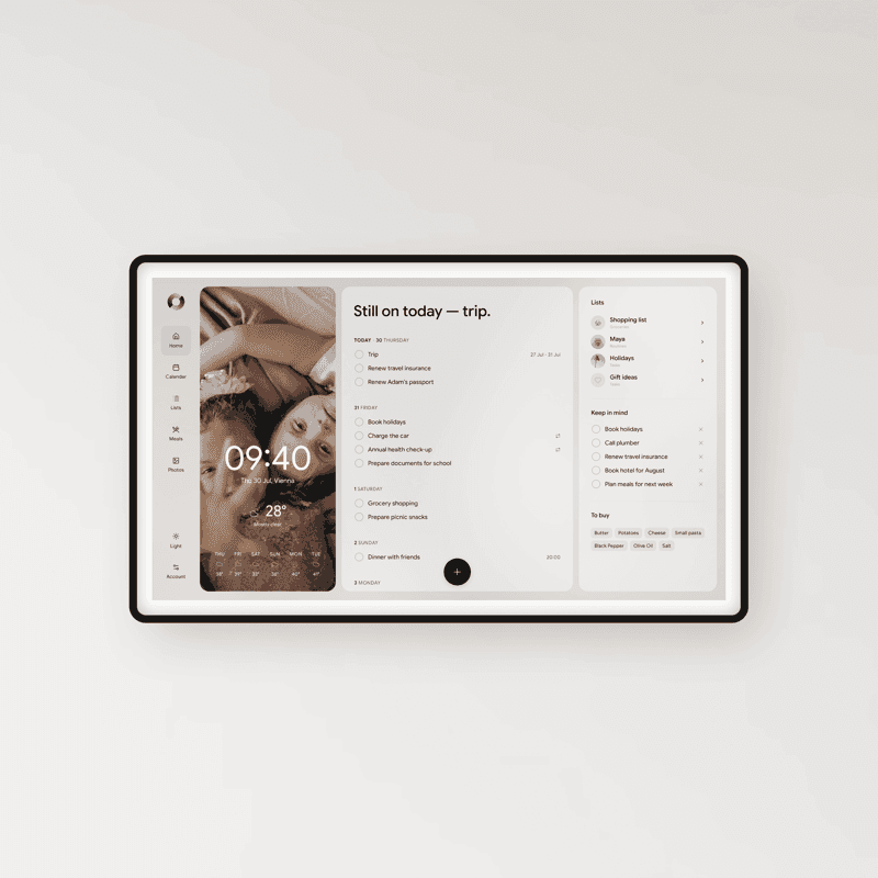 synchra family wall display in a kitchen